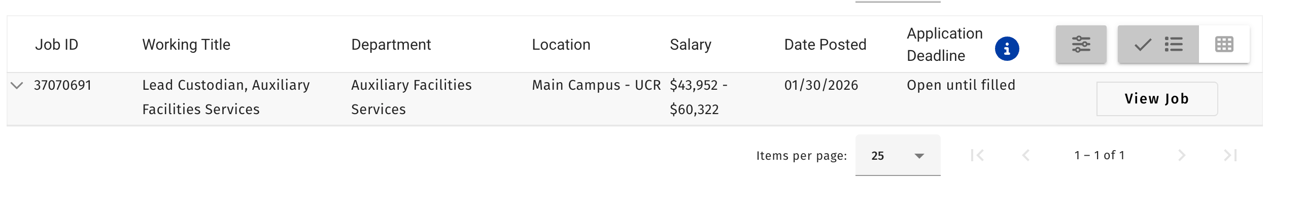 Example of jobs listing portal