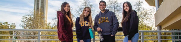 Students wearing UCR gear from Campus Bookstore